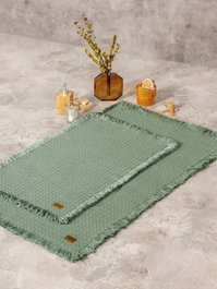 Mijölnir Juego de alfombrillas de baño de algodón, Verde